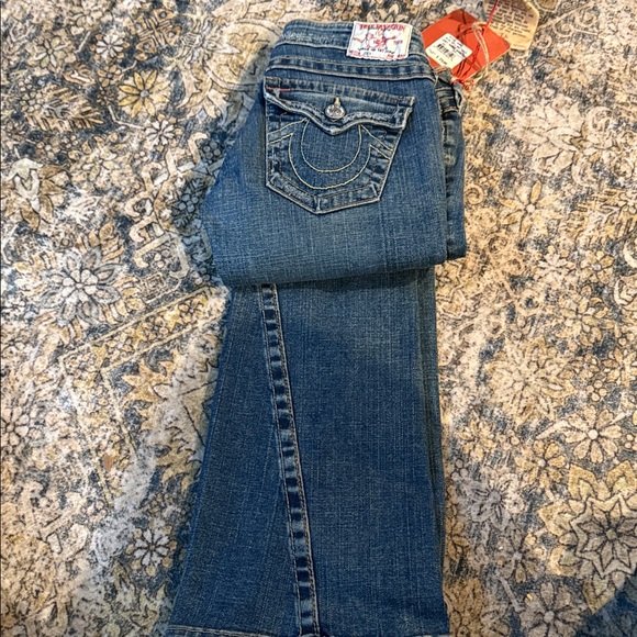 True Religion Dark Blue Women's Jeans with Embroidered Pockets - Picture 6 of 11